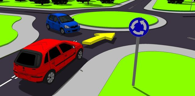 Rondo jako skrzyżowanie równorzędne, oznakowane tylko znakiem C-12 „ruch okrężny”.