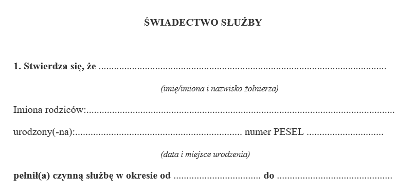 służba żołnierza