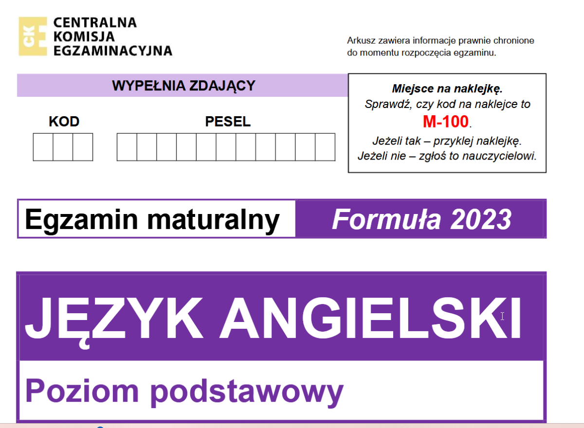 Matura 2026 r. Arkusz z języka angielskiego. Karta odpowiedzi [6 maja 2026 r.]