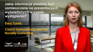 Jakie informacje powinny być zamieszczane na prezentacjach wyświetlanych w czasie wystąpienia?