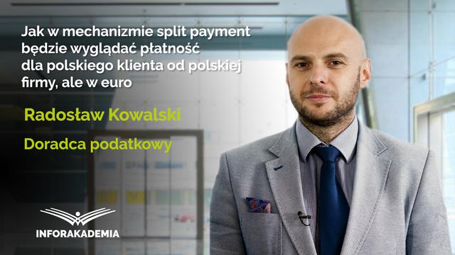 Jak w mechanizmie split payment będzie wyglądać płatność dla polskiego klienta od polskiej firmy, ale w euro