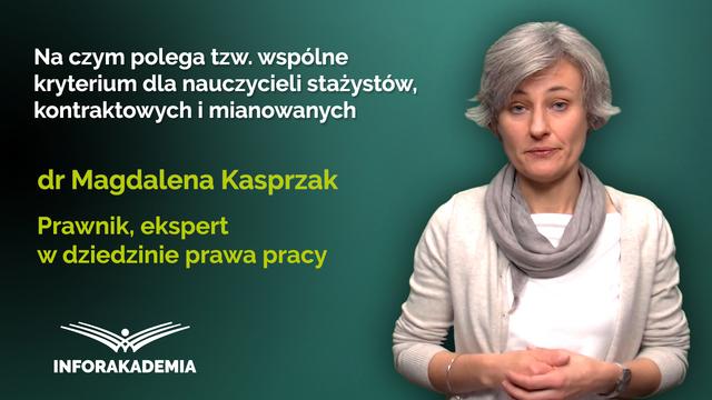 Na czym polega tzw. wspólne kryterium dla nauczycieli stażystów, kontraktowych i mianowanych