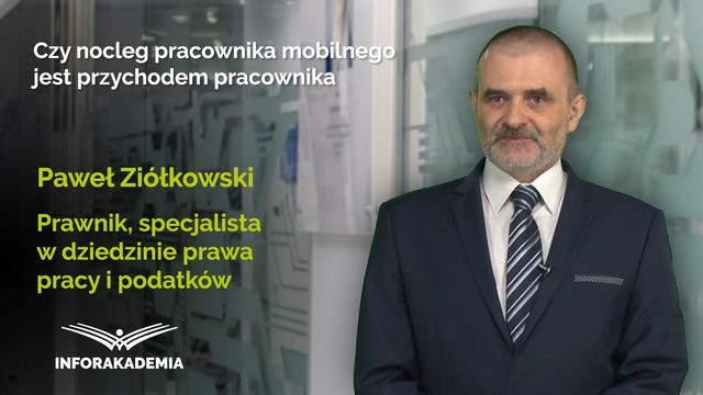 Czy nocleg pracownika mobilnego jest przychodem pracownika