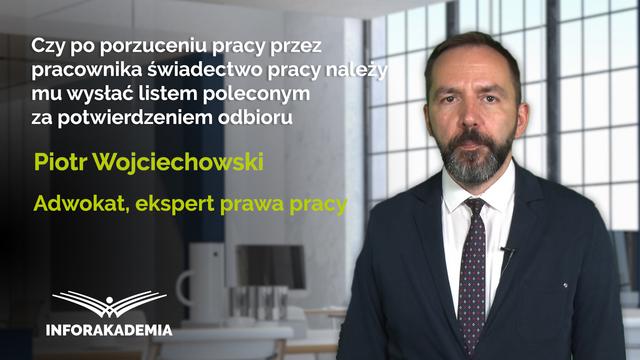 Czy po porzuceniu pracy przez pracownika świadectwo pracy należy mu wysłać listem poleconym za potwierdzeniem