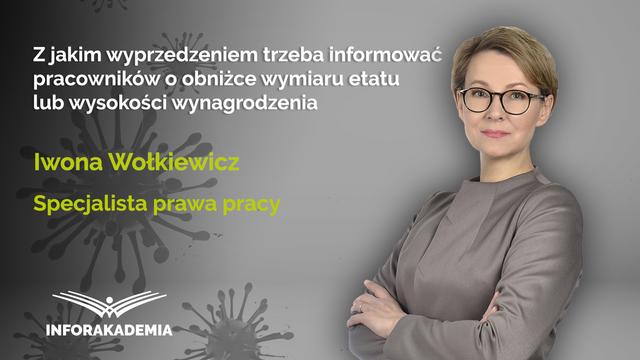 Z jakim wyprzedzeniem trzeba informować pracowników o obniżce wymiaru etatu lub wysokości wynagrodzenia