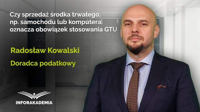 Czy sprzedaż środka trwałego, np. samochodu lub komputera, oznacza obowiązek stosowania GTU