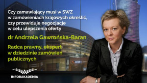 Czy zamawiający musi w SWZ w zamówieniach krajowych określić, czy przewiduje negocjacje w celu ulepszenia oferty