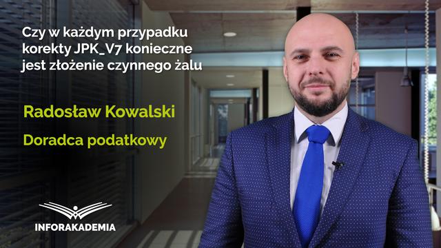 Czy w każdym przypadku korekty JPK_V7 konieczne jest złożenie czynnego żalu