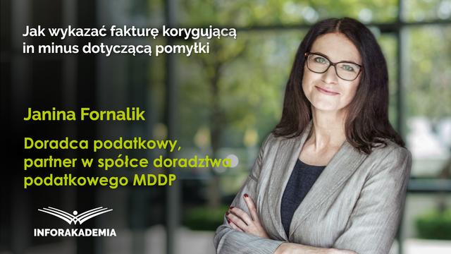 Jak wykazać fakturę korygującą in minus dotyczącą pomyłki