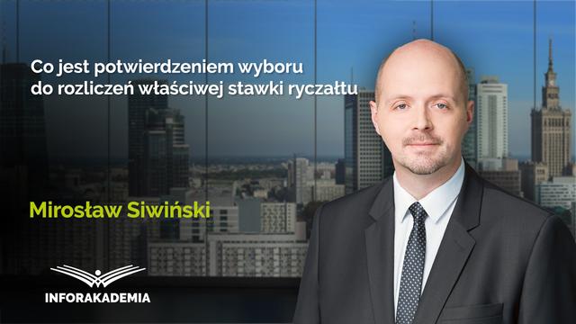 Co jest potwierdzeniem wyboru do rozliczeń właściwej stawki ryczałtu