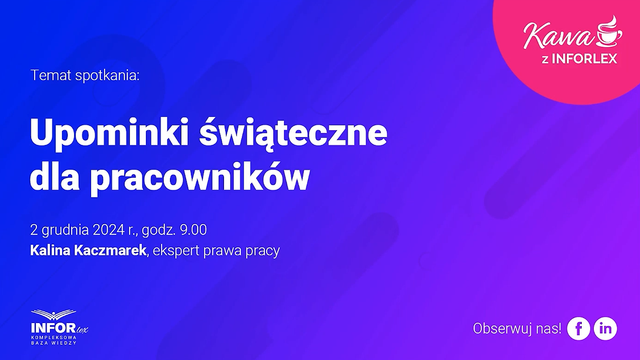 Kawa z INFORLEX. Upominki świąteczne dla pracowników