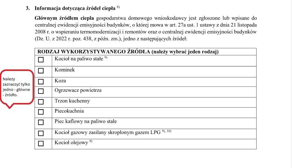 Jak wypełnić wniosek o dodatek do drewna - główne źródło