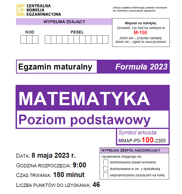 matematyka formuła 2023 r.