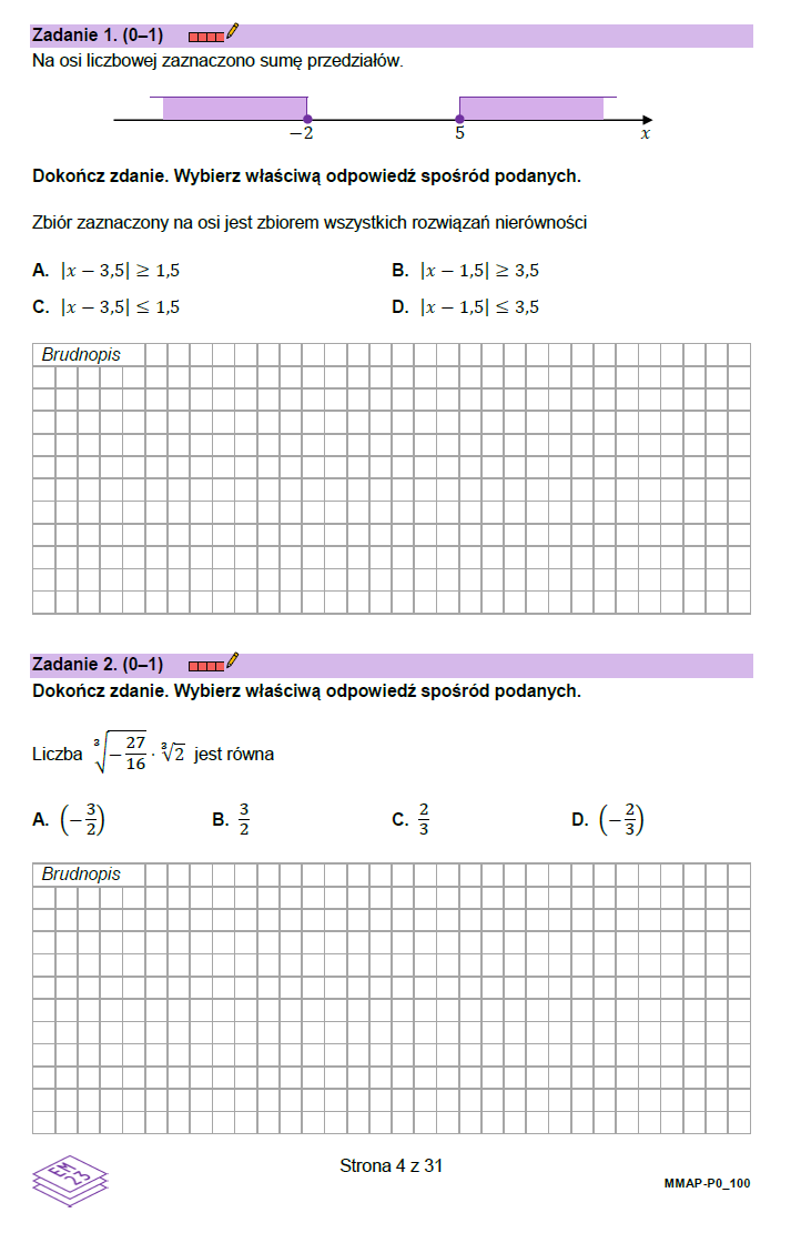 Przykładowe zadania maturalne z matematyki Formuła 2023 r.