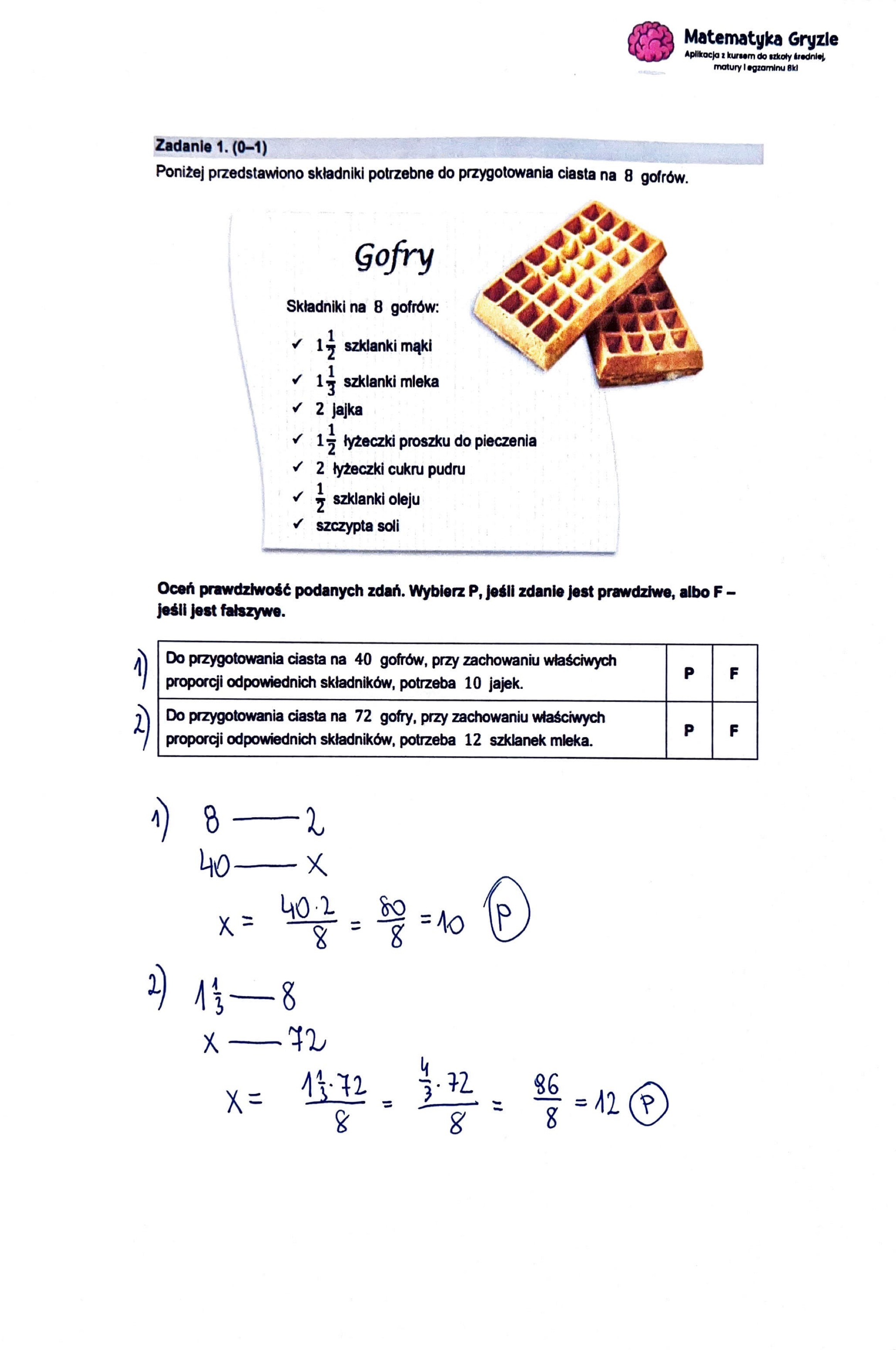 zadanie 1 - matematyka