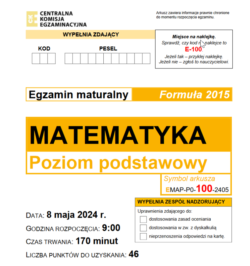 matematyka formuła 2015