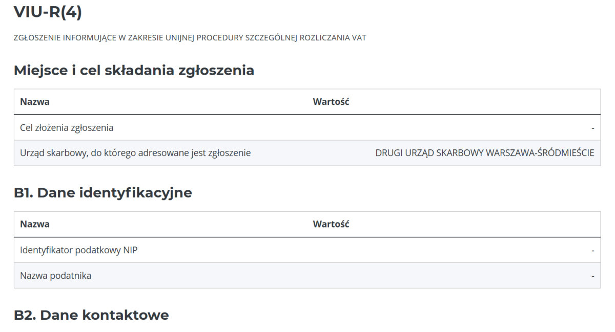 druk zgłoszenia VIU-R