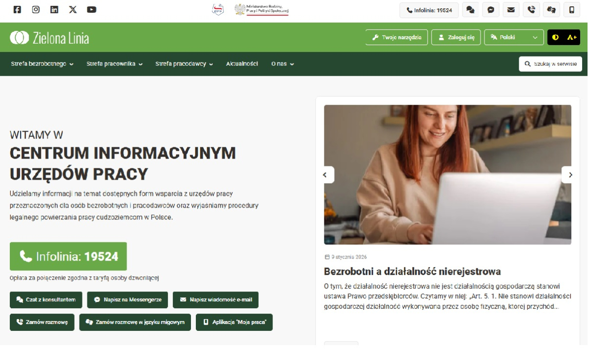 Nowa wersja portalu dla poszukujących pracy i pracodawców - zielonalinia.gov.pl. Co się zmieniło?