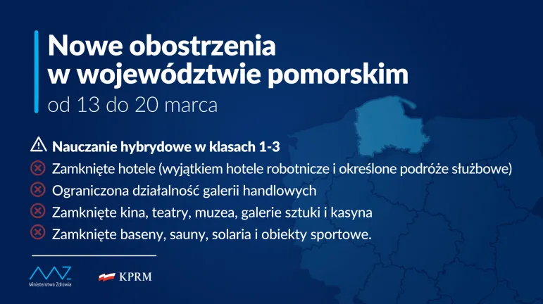 Nowe obostrzenia w województwie pomorskim