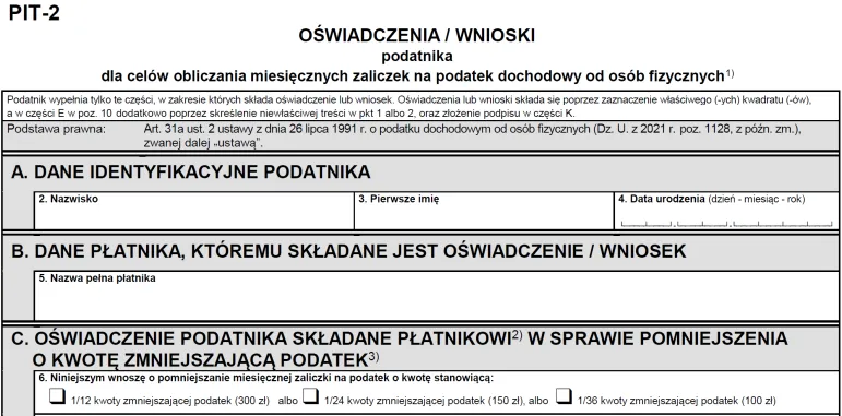 MF: Wzór PIT-2 na 2023 r. z objaśnieniami [RCL]