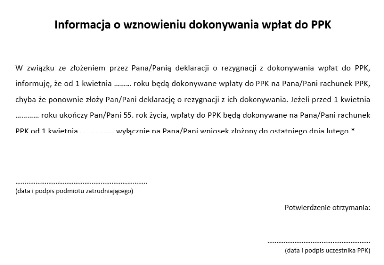 Wzory informacji dla pracownika o autozapisie. Język polski, angielski i ukraiński. 28 lutego 2023 r.