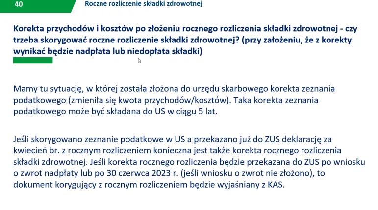 składka zdrowotna 2022 r. - rozliczenie w 2023 r.