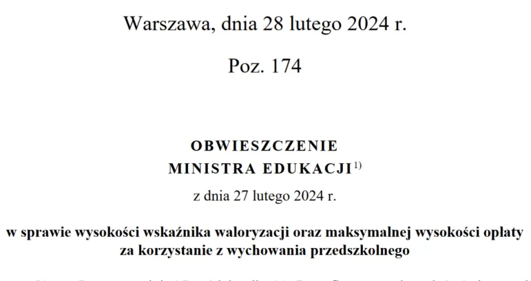 Podwyżka w przedszkolach. Zapłacisz 86,4 zł za 60 godzin płatnej opieki nad dzieckiem. Przed podwyżką było 78 zł