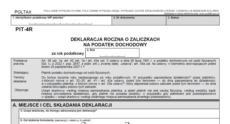 Nowy wzór formularza PIT-4R jest przedmiotem konsultacji podatkowych prowadzonych przez Ministerstwo Finansów