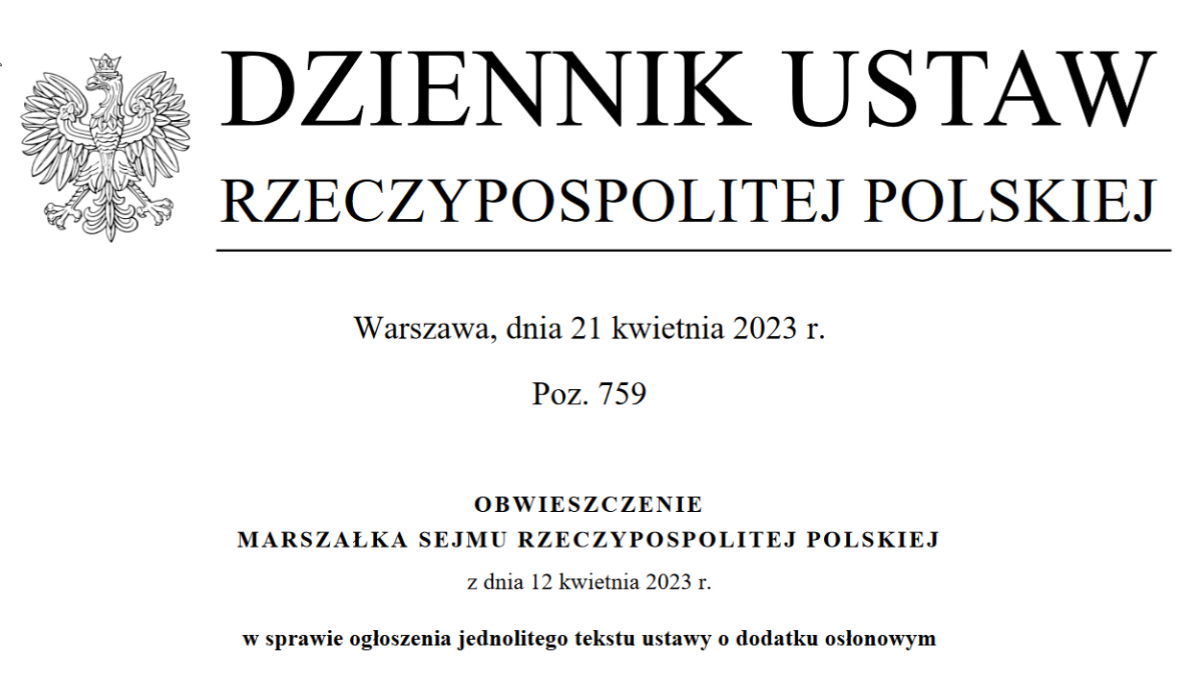 Aktywny wzór wnioski o dodatek osłonowy. Jak go wysłać przez ePUAP? Czas tylko do 30 kwietnia 2024 r. [rozporządzenie z 16 stycznia, Inforlex]