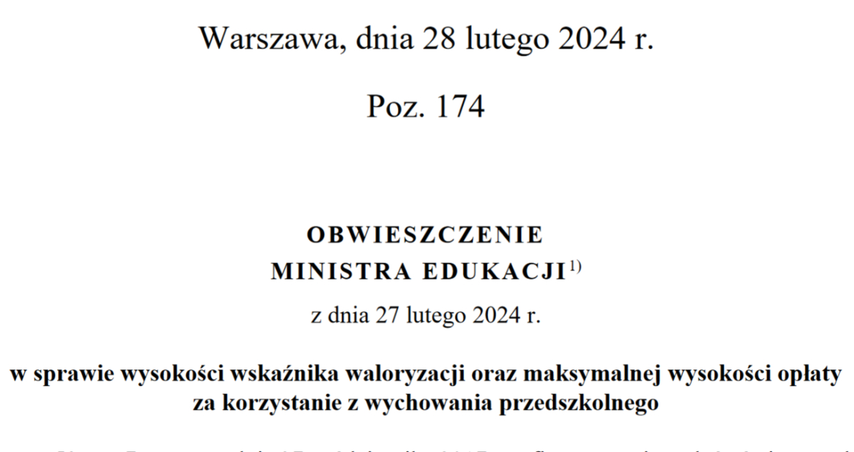 Podwyżka w przedszkolach. Zapłacisz 86,4 zł za 60 godzin płatnej opieki nad dzieckiem. Przed podwyżką było 78 zł