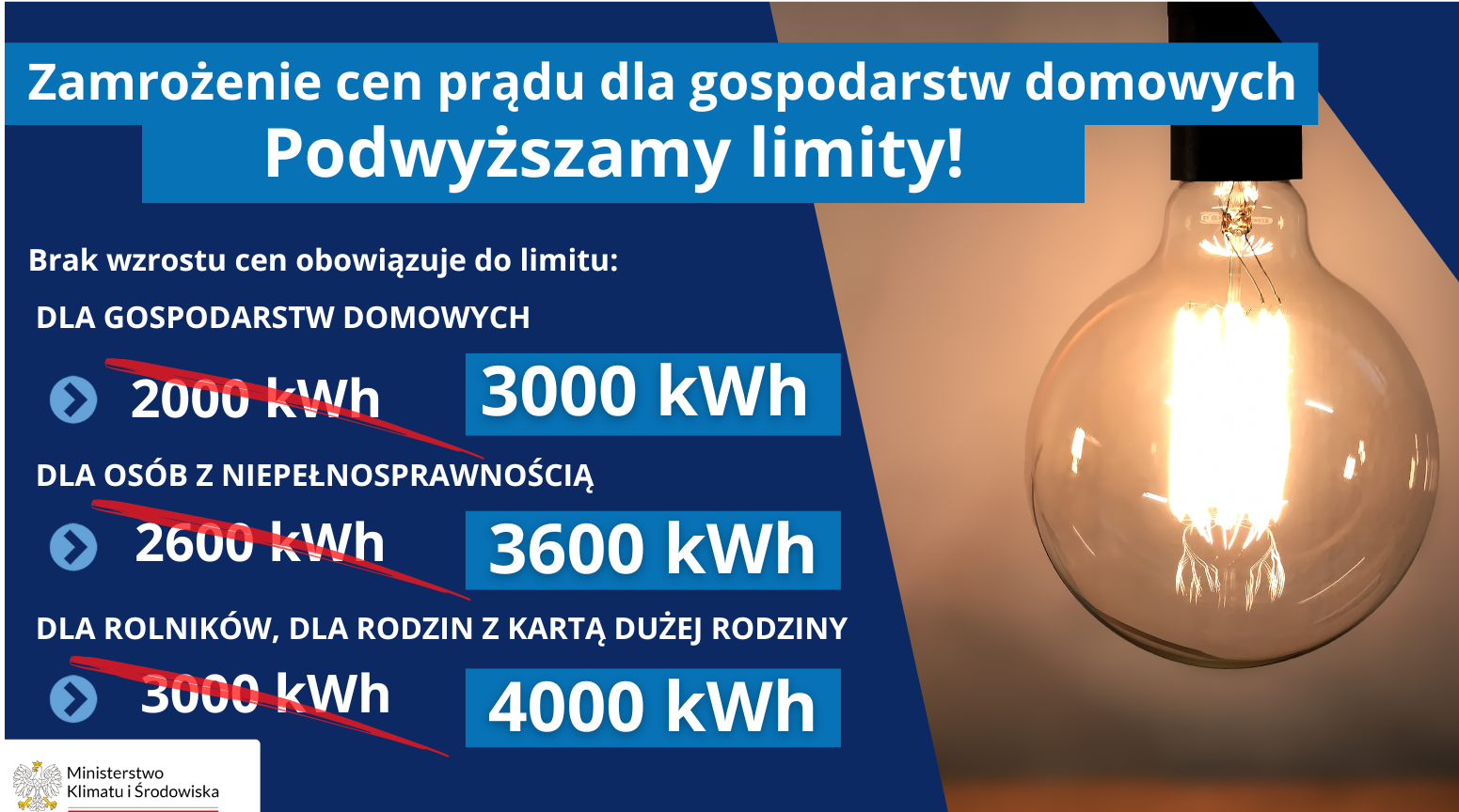 Ceny prądu 2023 - limity