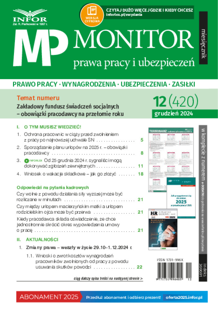 Monitor Prawa Pracy i Ubezpieczeń