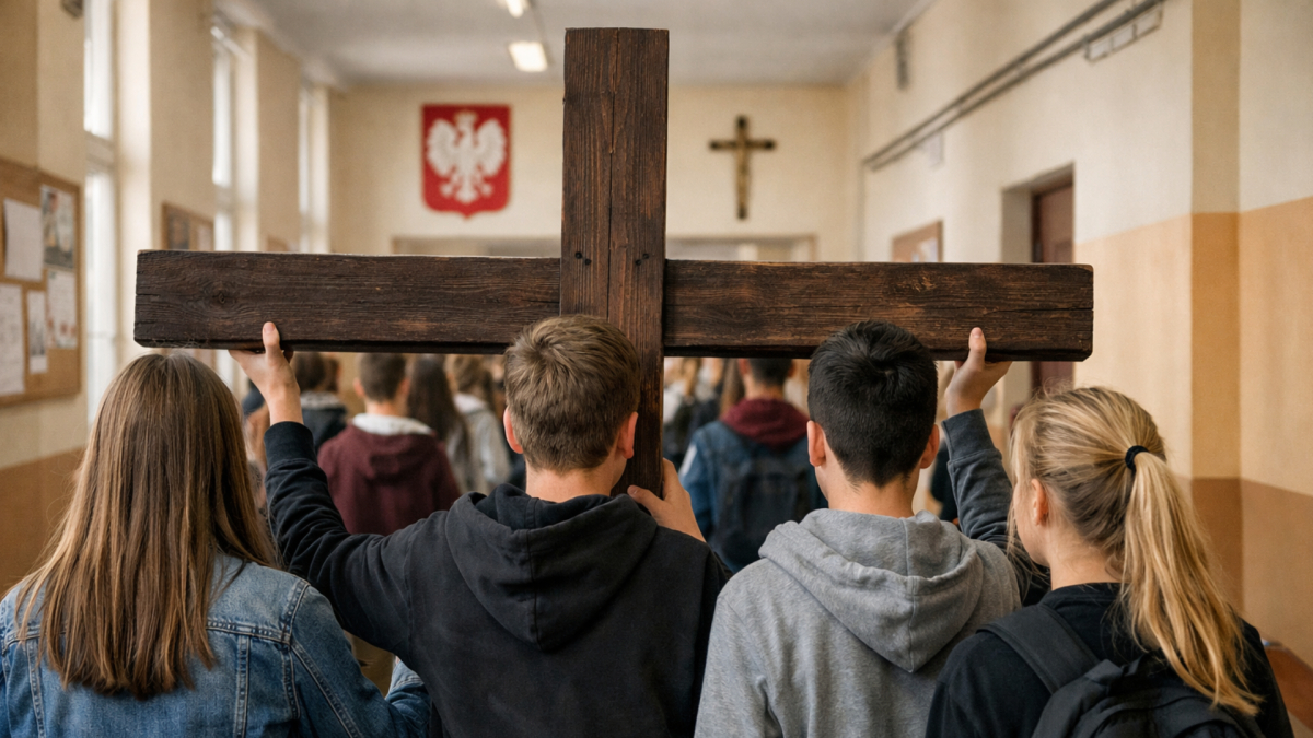 Nauczyciele kazali uczniom obnosić po szkole krzyż i klęczeć do nabożeństw w sali gimnastycznej – czy szkoła jest właściwym miejscem dla organizacji drogi krzyżowej?
