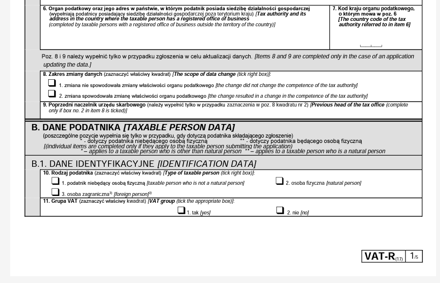 Nowy wzór zgłoszenia VAT-R w 2023 roku. Od kiedy? Co się zmieni?