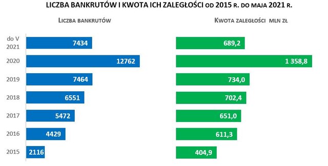 Liczba bankrutów BIK Monitor