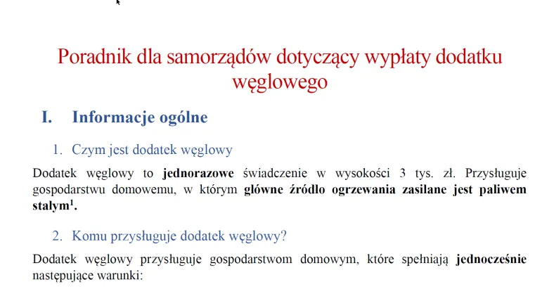 Ministerstwo Klimatu: Poradnik o dodatku węglowym [PDF]