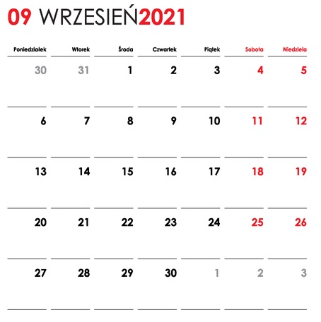 Godziny pracy - wrzesień 2021