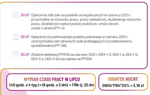 lipiec 2021 obowiązki kadrowe