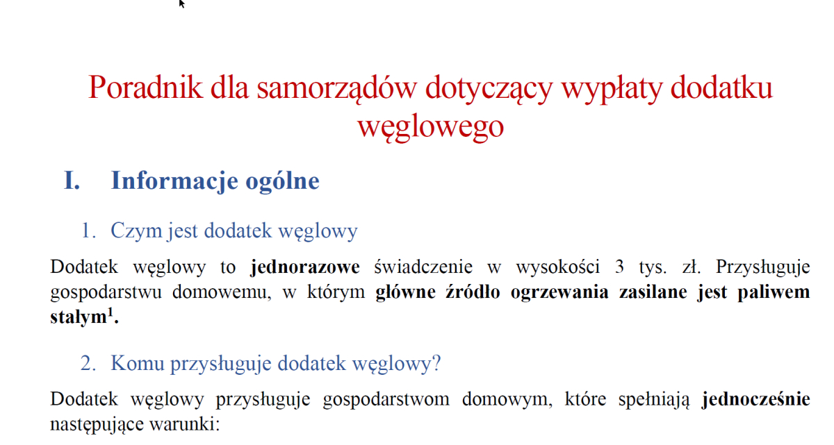 Ministerstwo Klimatu: Poradnik o dodatku węglowym [PDF]