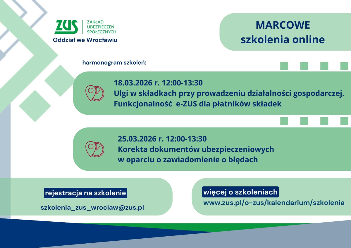 marcowe szkolenia zus