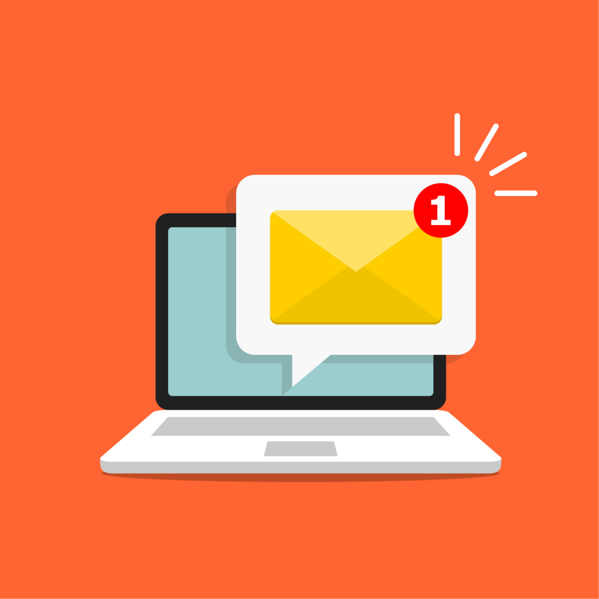 Email,Notification,Concept.,New,Email,On,The,Laptop,Screen.,Vector