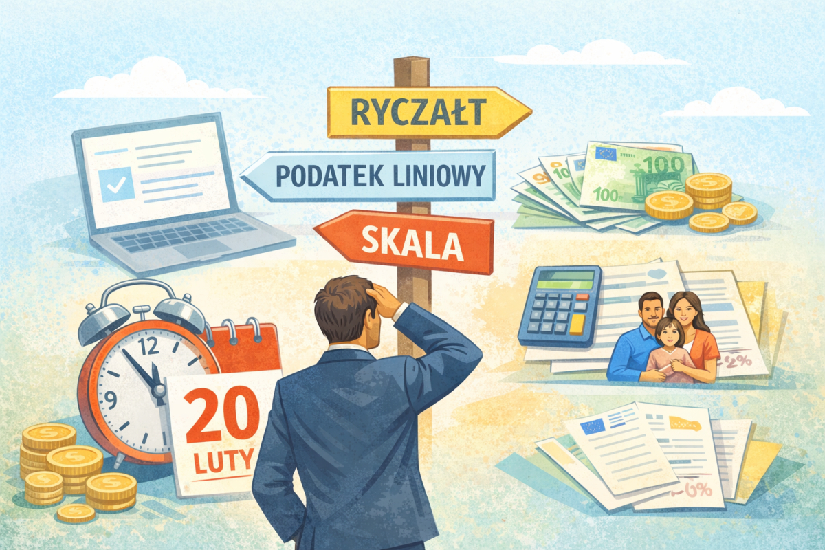 Zmiana formy opodatkowania 2026: ryczałt, liniowy czy skala - ostatni dzień na decyzję