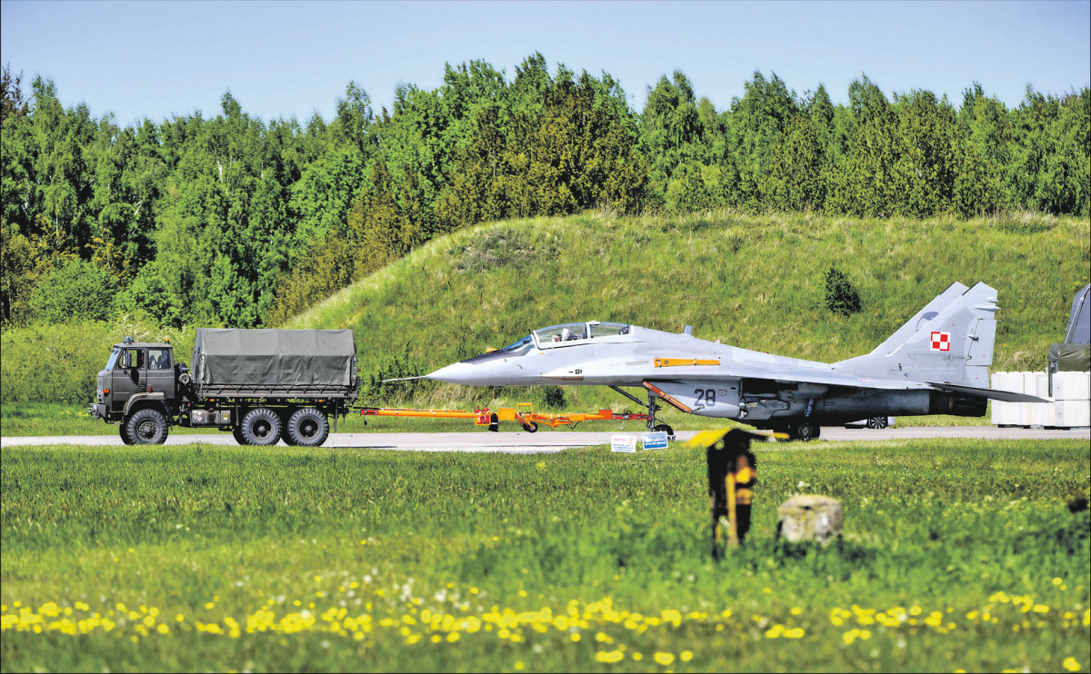 MiG-29 w bazie lotnictwa w Malborku