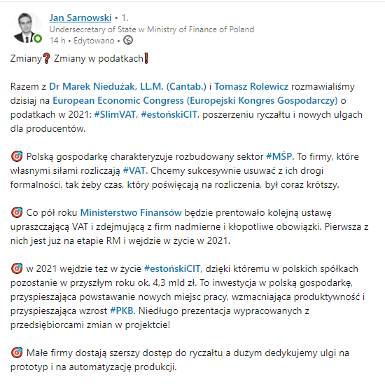 Zmiany w podatkach 2021 - Sarnowski