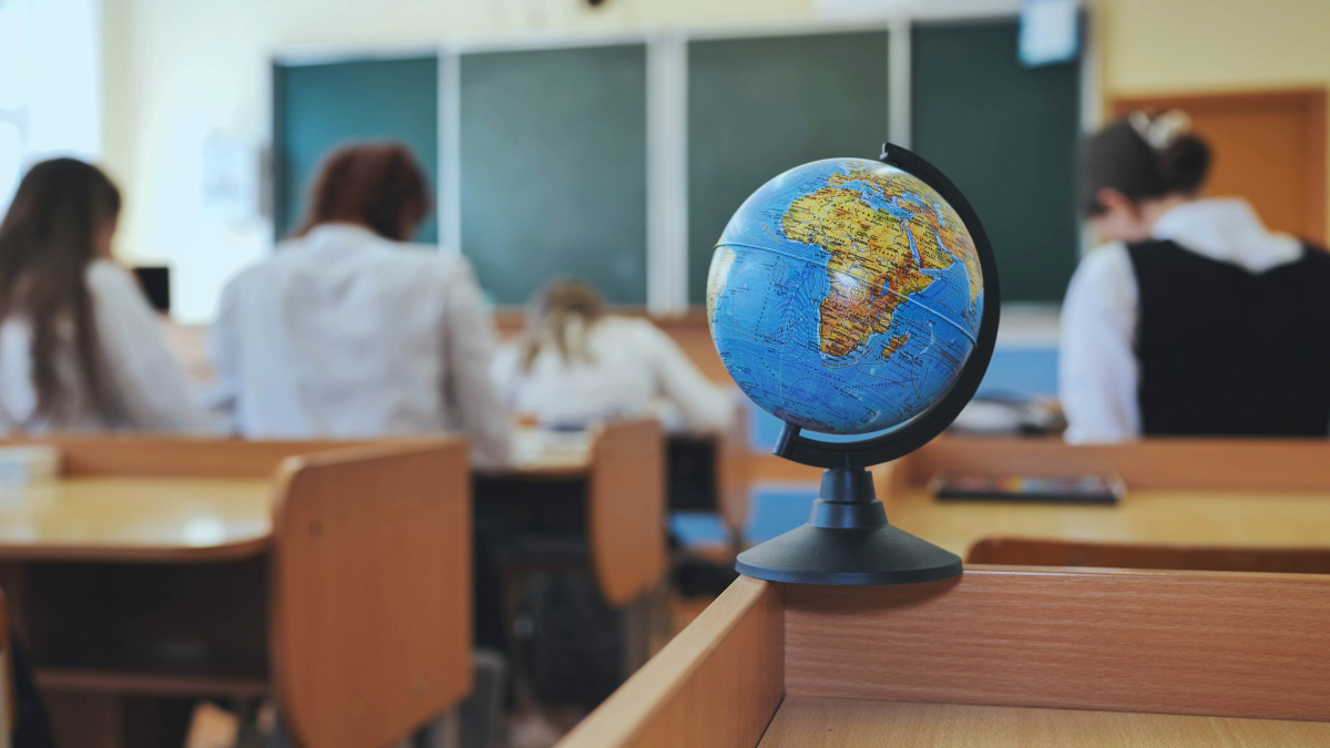 Szkoła, geografia, mapa, quiz
