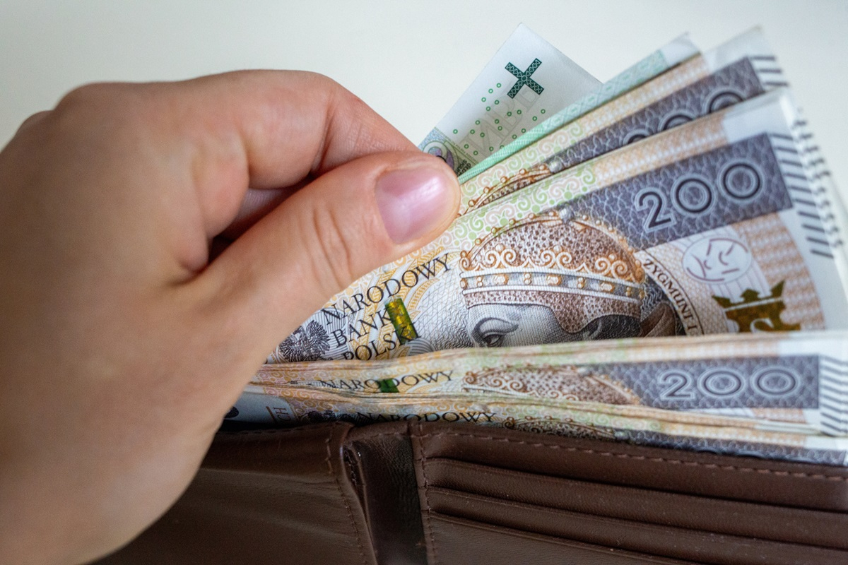 pieniądze, banknoty, portfel