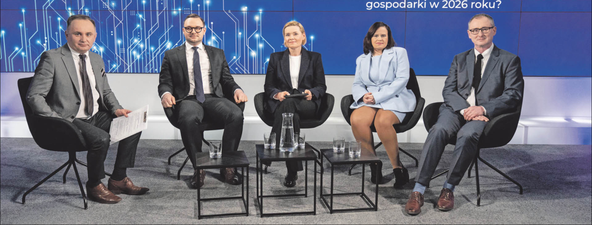 Tomasz Pietryga, redaktor naczelny DGP, dr Dariusz Wiater, pełnomocnik ministra rodziny, pracy i polityki społecznej ds. informatyzacji, Małgorzata Mroczkowska-Horne, dyrektor generalna Konfederacji Lewiatan, dr Magdalena Malinowska-Wójcicka, ekspertka ds. legislacji Pracodawców RP, Grzegorz Lang, dyrektor ds. prawnych Federacji Przedsiębiorców Polskich
