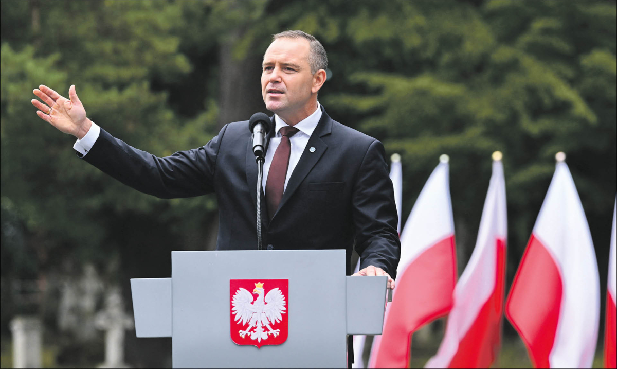 Prezydent Karol Nawrocki podczas obchodów rocznicy zbrodni wołyńskiej, 11 lipca, Radruż (woj. podkarpackie)