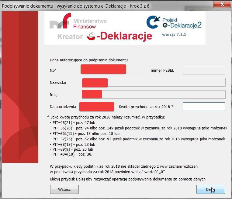 e-Deklaracje: status 401, 411, 412, PIT-11 za 2021 r.