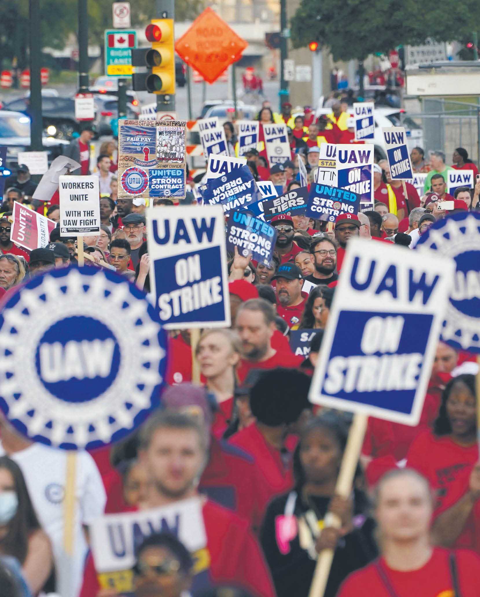 Piątkowy protest związkowców w Detroit